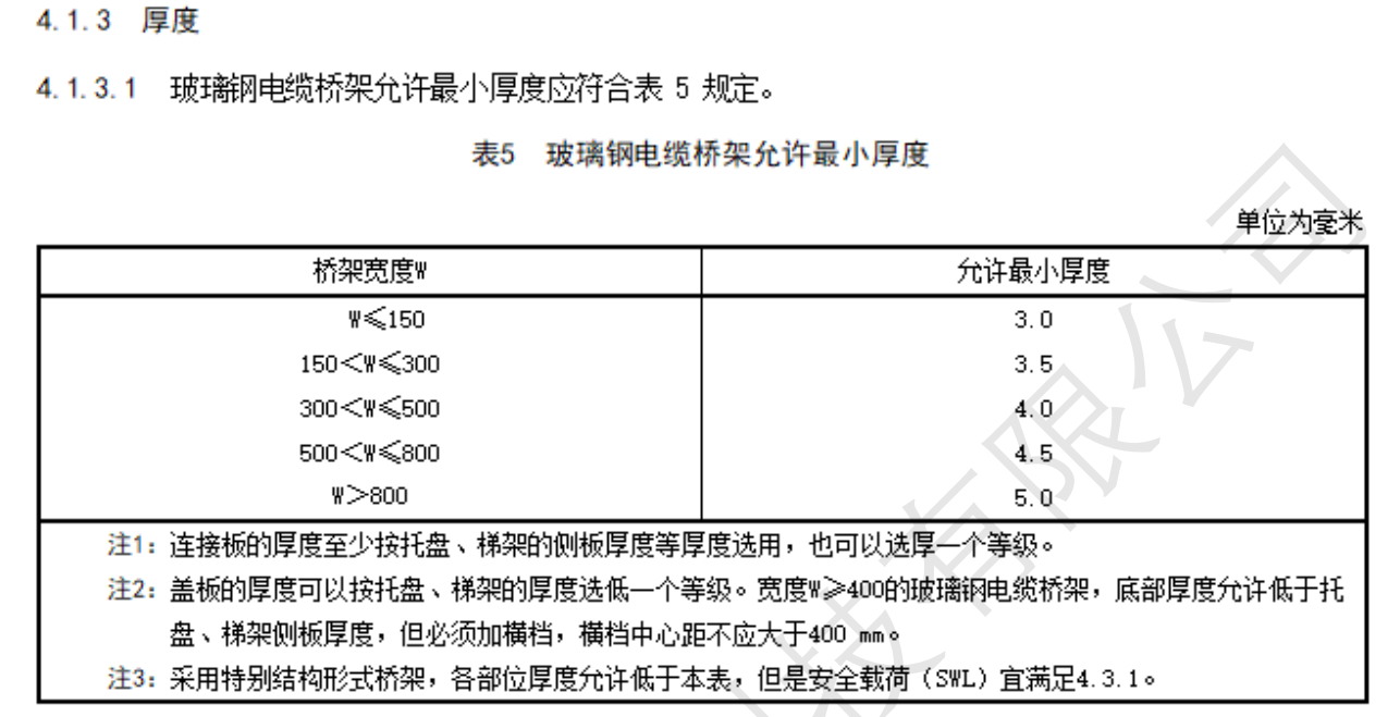 玻璃鋼橋架厚度標(biāo)準(zhǔn)